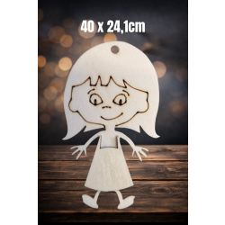 Dziewczynka 40cm, zarys, z otworem, sklejka 3mm